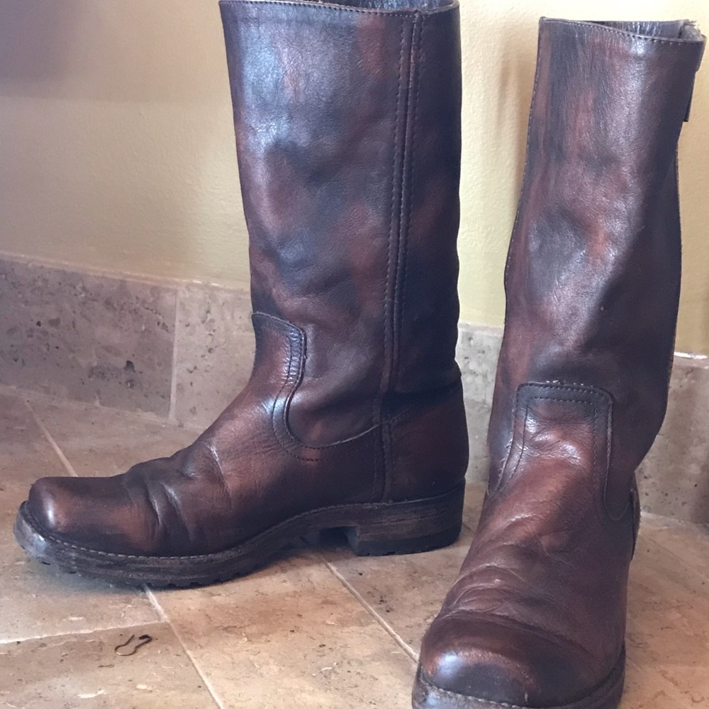 Frye square toe boot